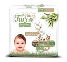 Baby Turco Doğadan 5 Numara Bantlı Bebek Bezi 24'lü