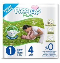Paddlers Pure 1 Numara Bantlı Bebek Bezi 4'lü