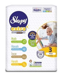 Sleepy Extra 3 Numara Bantlı Bebek Bezi 28'li