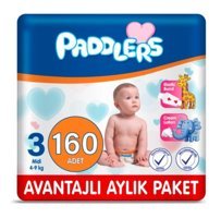 Paddlers 3 Numara Bantlı Bebek Bezi 160'lı