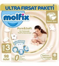 Molfix 3 Numara Bantlı Bebek Bezi 3x98'li