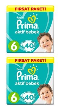 Prima Pampers 6 Numara Bantlı Bebek Bezi 2x40'lı