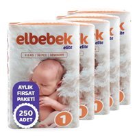 Elbebek Elite 1 Numara Bantlı Bebek Bezi 250'li