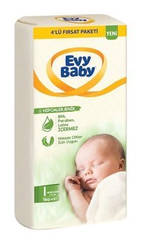 Evy Baby 1 Numara Bantlı Bebek Bezi 160'lı