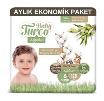Baby Turco Doğadan 6 Numara Bantlı Bebek Bezi 128'li