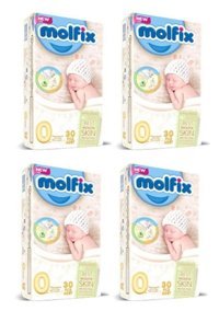 Molfix 0 Numara Bantlı Bebek Bezi 4x30'lu
