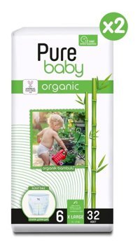 Pure Baby Organik 6 Numara Organik Külot Bebek Bezi 2x32'li