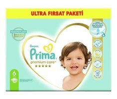 Prima Premium Care 6 Numara Bantlı Bebek Bezi 62'li