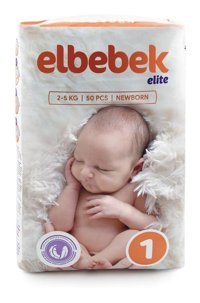 Elbebek Elite 1 Numara Bantlı Bebek Bezi 50'li
