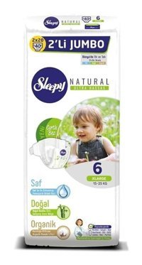 Sleepy Natural 6 Numara Bantlı Bebek Bezi 2x40'lı