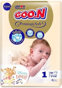 Goon Premium Soft 1 Numara Bantlı Bebek Bezi 100'lü