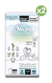 Sleepy Bio Natural 5 Numara Bantlı Bebek Bezi 80'li