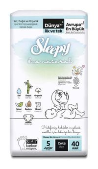 Sleepy Bio Natural 5 Numara Bantlı Bebek Bezi 40'lı