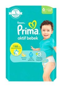 Prima 6 Numara Bantlı Bebek Bezi 22'li