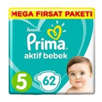 Prima 5 Numara Bantlı Bebek Bezi 62'li