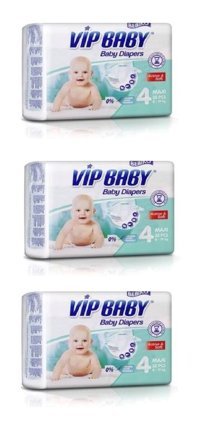 Bebiko Vip Baby 4 Numara Bantlı Bebek Bezi 3x32'li