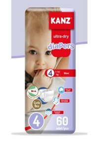 Kanz Diapers 4 Numara Bantlı Bebek Bezi 60'lı