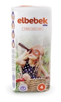 Elbebek Elite 4 Numara Bantlı Bebek Bezi 32'li