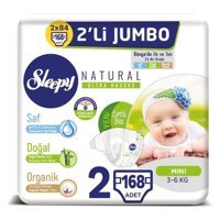 Sleepy Natural 2 Numara Bantlı Bebek Bezi 168'li