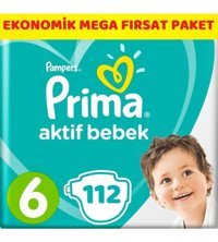 Prima Pampers 6 Numara Bantlı Bebek Bezi 112'li