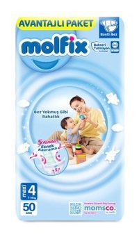 Molfix 4 Numara Bantlı Bebek Bezi 50'li