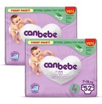 Canbebe 4 Numara Bantlı Bebek Bezi 2x52'li