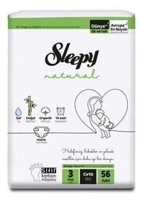 Sleepy Natural 3 Numara Bantlı Bebek Bezi 224'lü