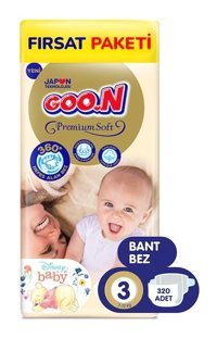 Goon Premium Soft 3 Numara Külot Bebek Bezi 320'li