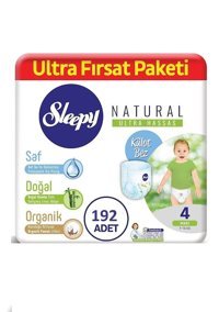 Sleepy Natural 4 Numara Külot Bebek Bezi 192'li