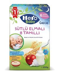 Hero Baby Gece Tahıllı Elmaılı Sütlü Kaşık Maması 200 gr