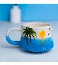 İlbay Çini Takı Seramik Kupa Bardak Mug Klasik Palmiye