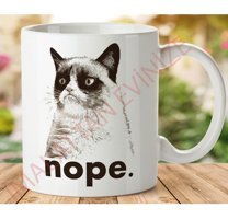 Art Hediye 1-281 Nope Kedi İki Tarafı Baskılı Kupa Bardak