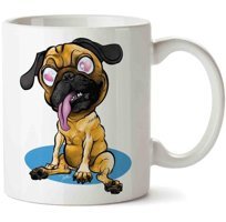 Art Hediye Pug Love Köpek İki Tarafı Baskılı Kupa Bardak