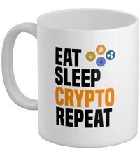 Qoeuyl Boutique Eat Sleep Crypto Repeat Baskılı Kupa Bardak