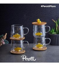 Perotti Felix Bambu Kapaklı Cam Kupa Ördek-Duck