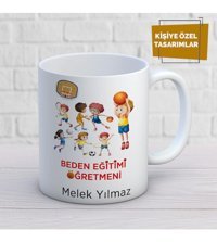Mekstore Beyaz İsim Yazılı Beden Egitimi Öğretmen Kupa