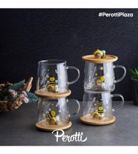 Perotti Felix Bambu Kapaklı Cam Kupa Arı-Bee