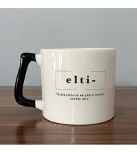 Mor Mürekkep Elti Baskılı Siyah Kulplu D Kupa