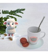 Porland Sevimli Kuzucuk Kahve Kaşıklı Kupa Seti 3 Parça