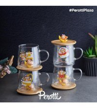 Perotti Felix Bambu Kapaklı Cam Kupa Maymun-Monkey