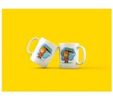 Mini Maker Kids Beyaz Hüzünlü Kedi Kupa Bardak