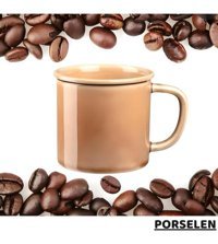 Milena Life Point Porselen Kupa Bardak Kahverengi 250 ml