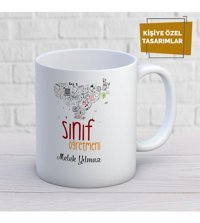 Mekstore Beyaz İsim Yazılı Sınıf Öğretmeni Kupa