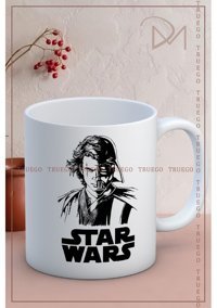 Truego Baskılı Kupa Bardak Seramik Mug- Karakalem Star Wars