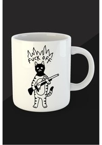Baskıtech Shotgun Cat Baskılı Porselen Kupa