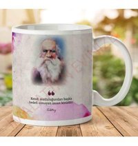Art Hediye Tolstoy Kötü İnsan İki Tarafı Baskılı Kupa Bardak