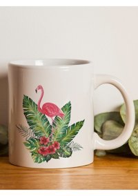 Mor Mürekkep Flamingo Tasarım Baskılı Kupa