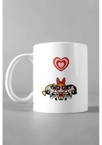 Hediyexpres Kalpli Powerpuff Girls Baskılı Kupa Bardak