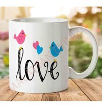 Art Hediye Love-Birds-Png İki Tarafı Baskılı Kupa Bardak
