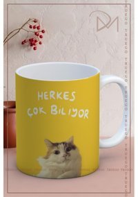 Truego Baskılı Kupa Bardak Seramik Mug - Herkes Çok Biliyor